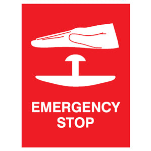 Emergency Stop Letters EM92 Signs of Safety Emergency Stop signs